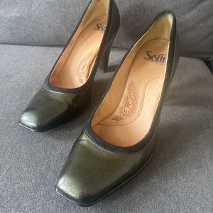 Sofft Green Leather Pumps, Sz 9M, EUC